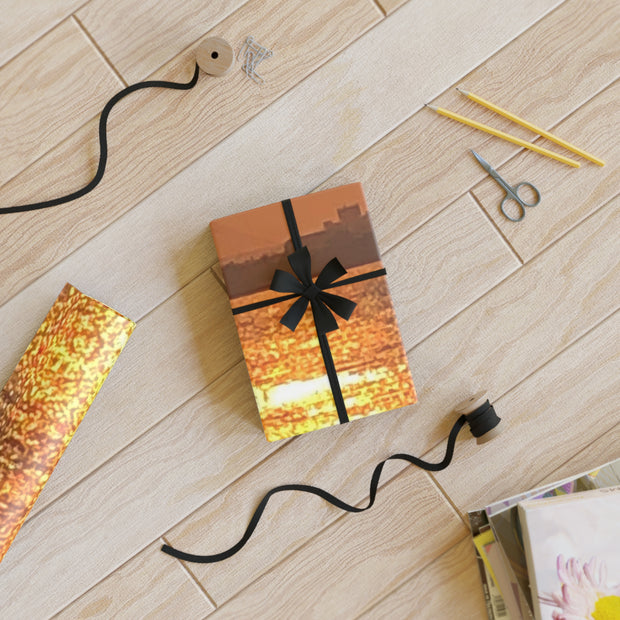 Fishing at Sunset Gift Wrapping Paper Rolls, 1pc
