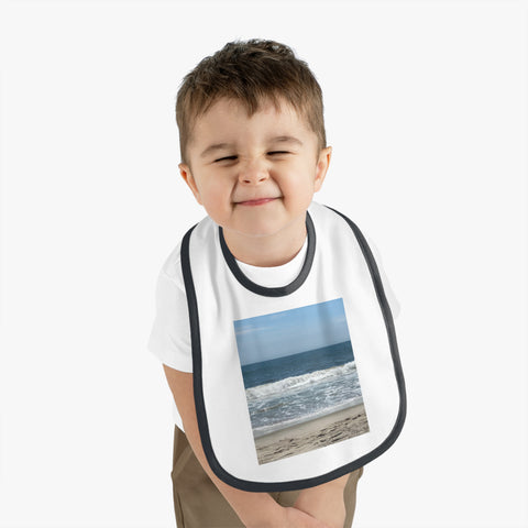 Baby Ocean Contrast Trim Jersey Bib