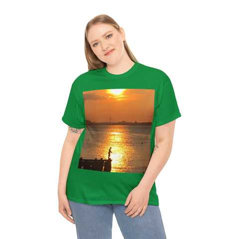 Fishing at Sunset Unisex Heavy Cotton Tee