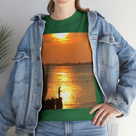 Fishing at Sunset Unisex Heavy Cotton Tee