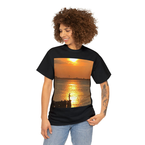 Fishing at Sunset Unisex Heavy Cotton Tee