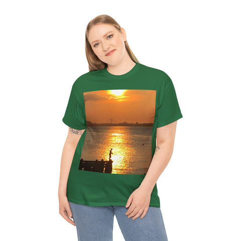 Fishing at Sunset Unisex Heavy Cotton Tee