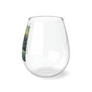 Green Sunset Stemless Wine Glass, 11.75oz