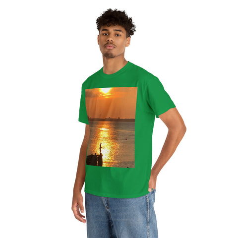 Fishing at Sunset Unisex Heavy Cotton Tee