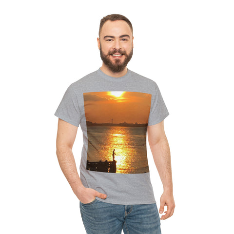 Fishing at Sunset Unisex Heavy Cotton Tee