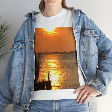 Fishing at Sunset Unisex Heavy Cotton Tee