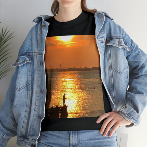 Fishing at Sunset Unisex Heavy Cotton Tee