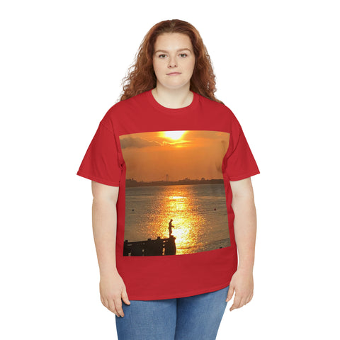 Fishing at Sunset Unisex Heavy Cotton Tee