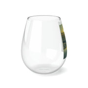 Green Sunset Stemless Wine Glass, 11.75oz