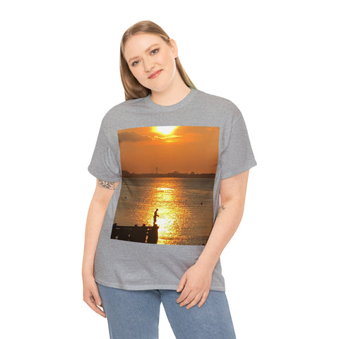 Fishing at Sunset Unisex Heavy Cotton Tee