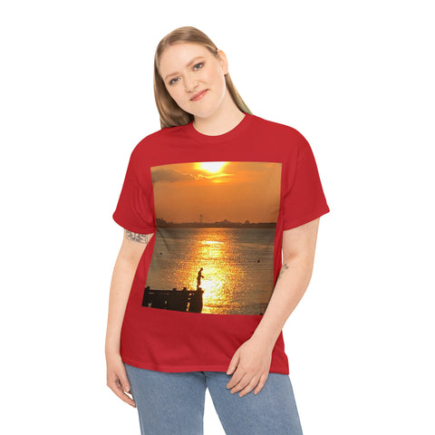 Fishing at Sunset Unisex Heavy Cotton Tee