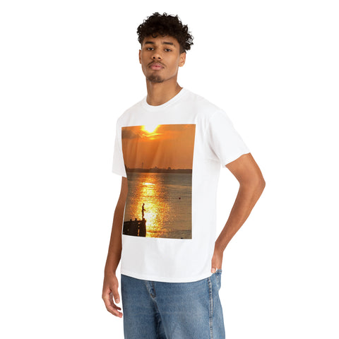 Fishing at Sunset Unisex Heavy Cotton Tee