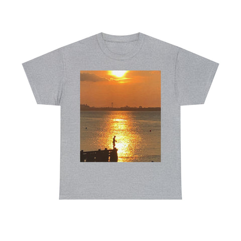 Fishing at Sunset Unisex Heavy Cotton Tee