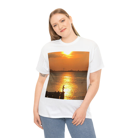 Fishing at Sunset Unisex Heavy Cotton Tee