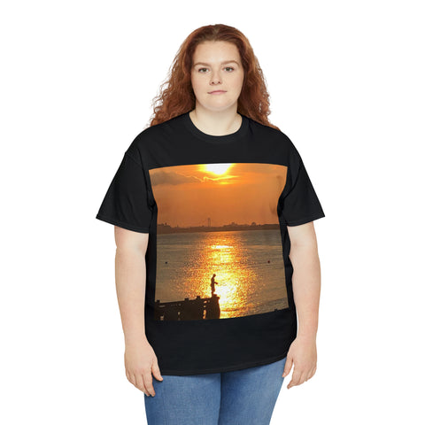 Fishing at Sunset Unisex Heavy Cotton Tee