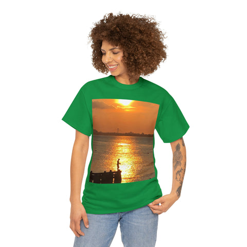 Fishing at Sunset Unisex Heavy Cotton Tee