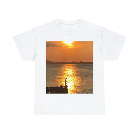 Fishing at Sunset Unisex Heavy Cotton Tee