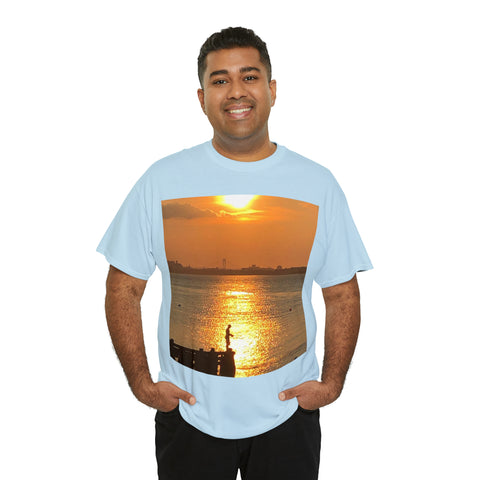 Fishing at Sunset Unisex Heavy Cotton Tee