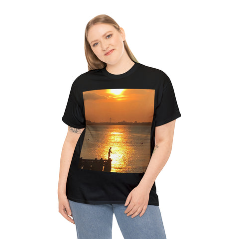 Fishing at Sunset Unisex Heavy Cotton Tee