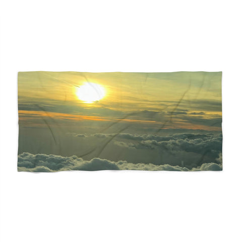 Green Sunset Beach Towel