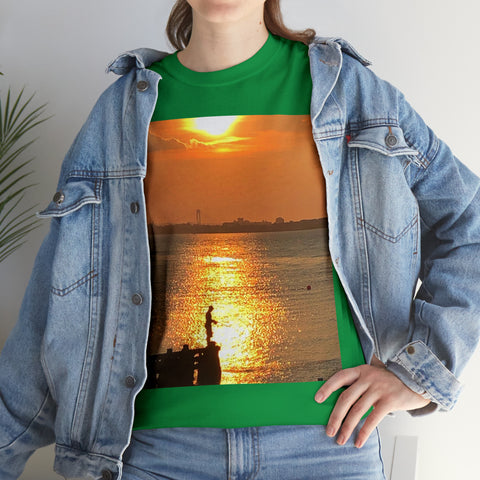 Fishing at Sunset Unisex Heavy Cotton Tee