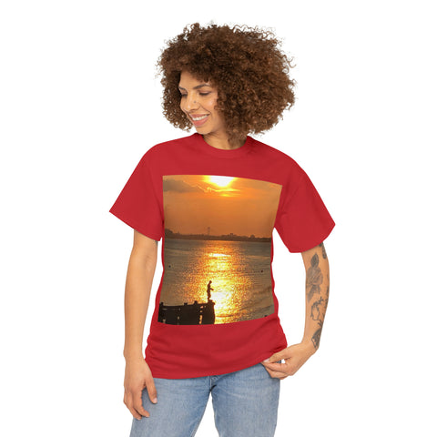 Fishing at Sunset Unisex Heavy Cotton Tee