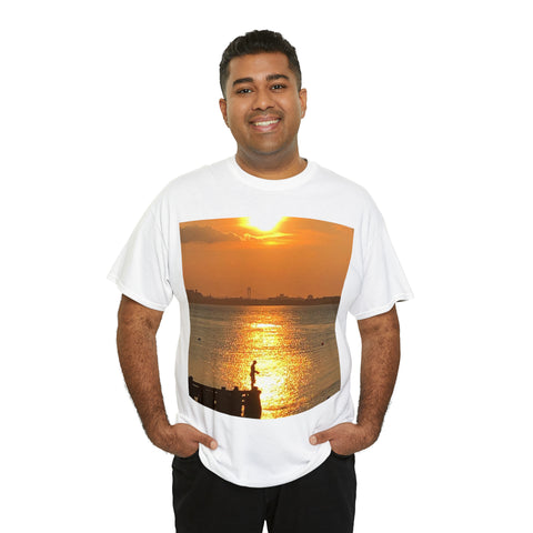 Fishing at Sunset Unisex Heavy Cotton Tee