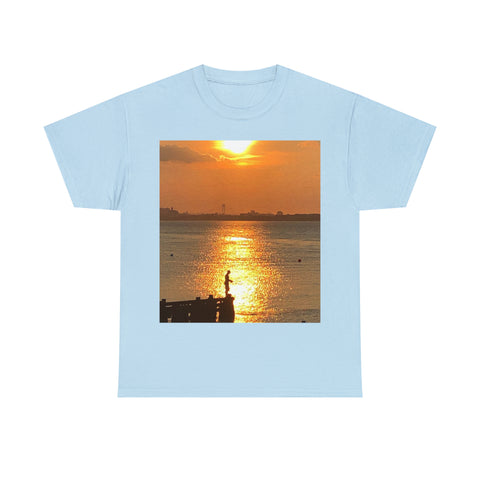 Fishing at Sunset Unisex Heavy Cotton Tee