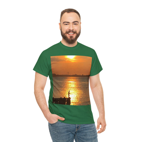 Fishing at Sunset Unisex Heavy Cotton Tee