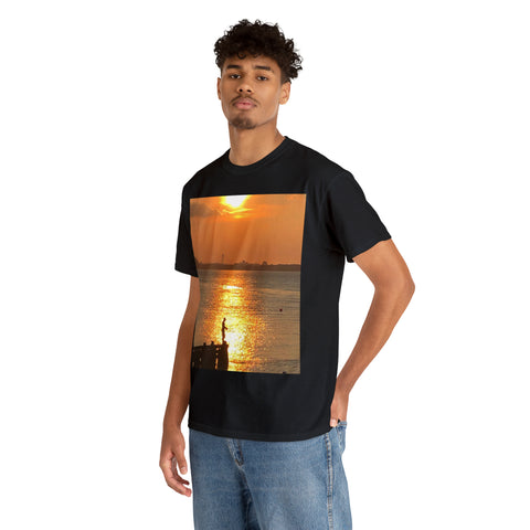 Fishing at Sunset Unisex Heavy Cotton Tee