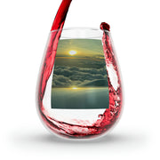 Green Sunset Stemless Wine Glass, 11.75oz