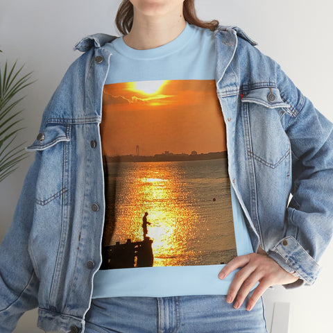 Fishing at Sunset Unisex Heavy Cotton Tee