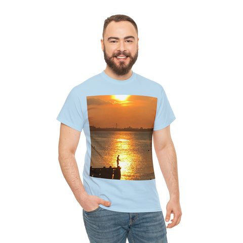 Fishing at Sunset Unisex Heavy Cotton Tee