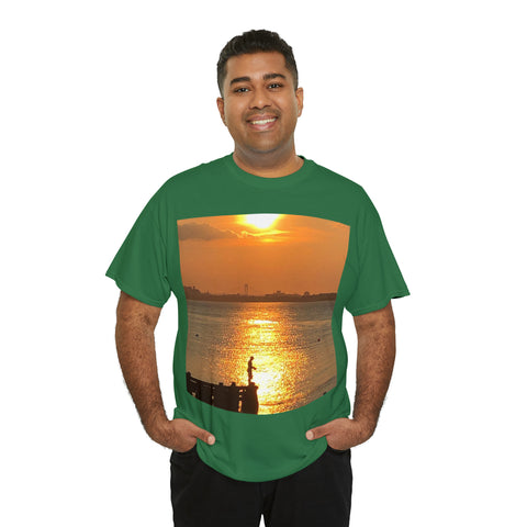 Fishing at Sunset Unisex Heavy Cotton Tee