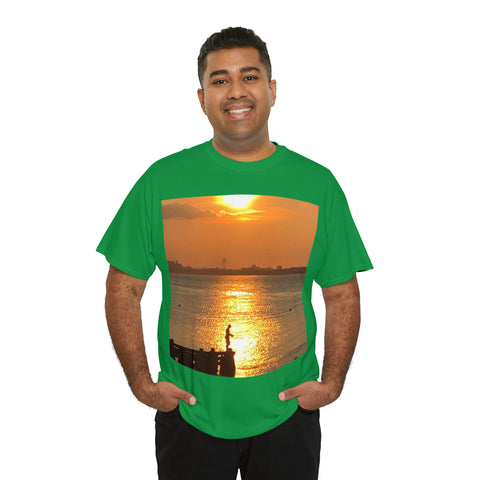 Fishing at Sunset Unisex Heavy Cotton Tee