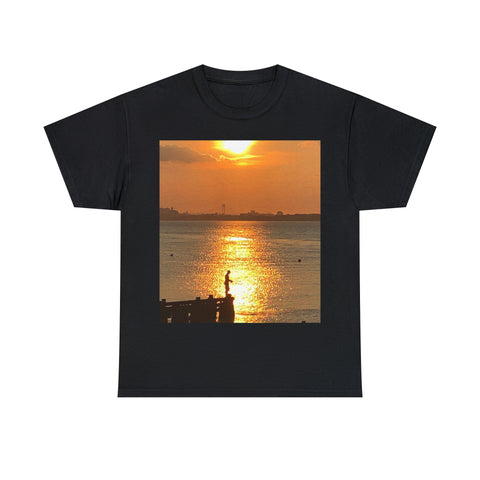 Fishing at Sunset Unisex Heavy Cotton Tee