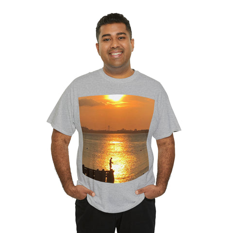 Fishing at Sunset Unisex Heavy Cotton Tee